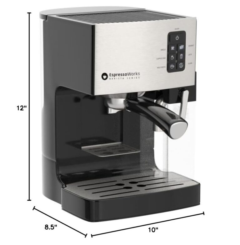 EspressoWorks 19-Bar Espresso, Cappuccino and Latte Maker 10-Piece Set - Brew Cappuccino and Latte with One Button - Espresso Machine with Milk Steamer 1250W - Coffee Gifts (Silver) - Image 2