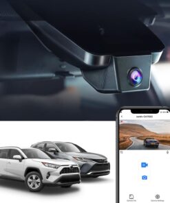 Fitcamx 4K Dash Cam Suitable for Toyota RAV4 2019-2021 LE Limited Premium XLE TRD Hybrid & RAV4 Prime 2021-2024 (Model A/No Vent Hole), OEM Look, UHD 2160P Video, WiFi&APP, Loop Recording, 64GB Card