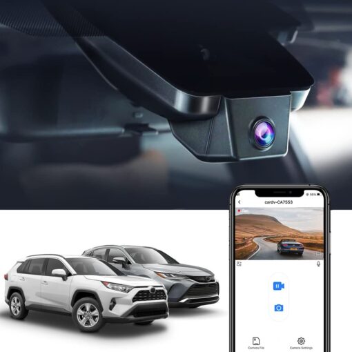 Fitcamx 4K Dash Cam Suitable for Toyota RAV4 2019-2021 LE Limited Premium XLE TRD Hybrid & RAV4 Prime 2021-2024 (Model A/No Vent Hole), OEM Look, UHD 2160P Video, WiFi&APP, Loop Recording, 64GB Card