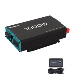Renogy 1000W Pure Sine Wave Inverter 12V DC to 120V AC Converter for Home, RV, Truck, Off-Grid Solar Power 110V with Built-in 5V/2.1A USB Port, Hardwire Remote Controller