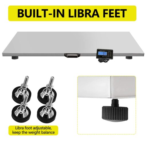 Togarhow 1100Lbs x 0.2Lbs Digital Livestock Scale Large Pet Vet Scale Stainless Steel Platform Electronic Postal Shipping Scale for Heavy Duty Large Dog Hog Sheep Goat Pig Sheep Scale - Image 6
