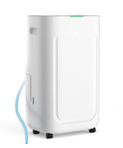 2025Upgraded 5000 Sq.Ft 80 Pint Dehumidifier for Basements with Large 6.5L Water Tank,24H Timer,Child Lock,Defrost,Silent,mold,4 Modes Operation Auto Shut-off