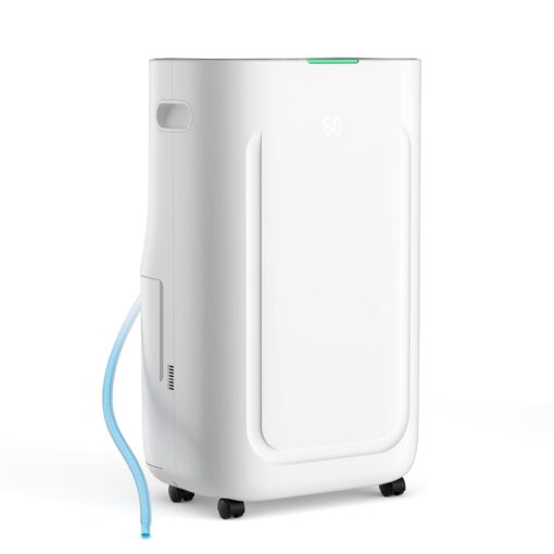 2025Upgraded 5000 Sq.Ft 80 Pint Dehumidifier for Basements with Large 6.5L Water Tank,24H Timer,Child Lock,Defrost,Silent,mold,4 Modes Operation Auto Shut-off