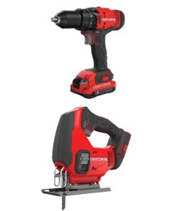CRAFTSMAN V20 Cordless Drill/Driver Kit with Jig Saw (CMCD700C1 & CMCS600B)