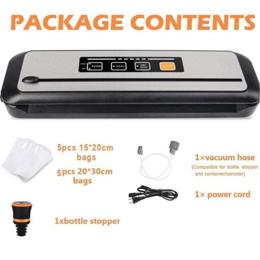 ASMEIR Household Smart Food Vacuum Sealer Packaging Machine Food Storage Vacuum Bag (Color : 21 SL Black, Size : 240V 100-120V US Plug) - Image 2
