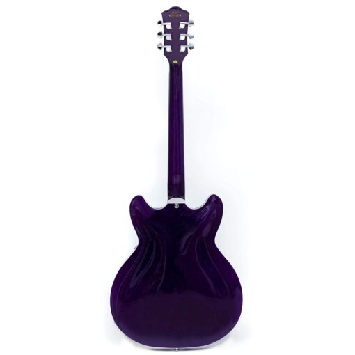 GROTE Jazz Electric Guitar Semi-Hollow Body Trapeze Tailpiece Bridge Guitar Gig Bag (Purple) - Image 5