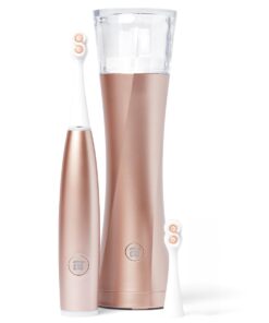 SuperMouth® ULTIM8 SmartBrush™ System - Electric Toothbrush, Patented SuperBristles® Clean 40X Better, UV Sanitizing & Drying SmartHub®, Dual Sonic Modes, Pressure Sensor - Teens & Adults - Rose Gold