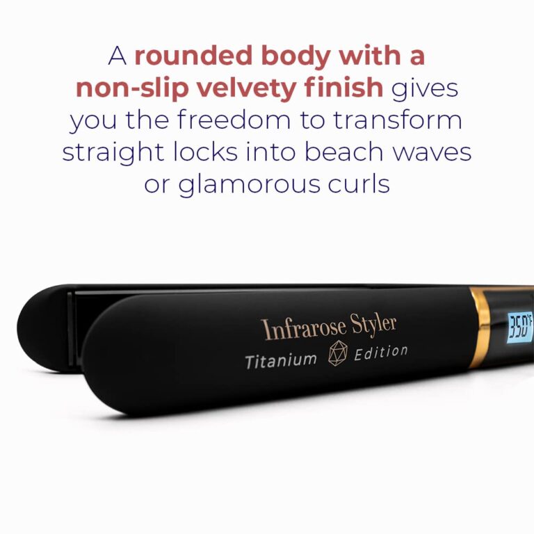 SRI Infrarose Titanium Styler – Professional Flat Iron with Floating Plates to Reduce Pulling – Hair Straightener for Curly, Damaged, Fine Hair, All Hair Types – Durable Design. - Image 6