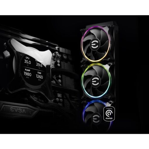 EVGA CLCx 360mm All-in-One LCD CPU Liquid Cooler, 3X 120mm PWM ARGB Fans, Intel, AMD, 5 YR Warranty, 400-HY-CX36-V1 - Image 2