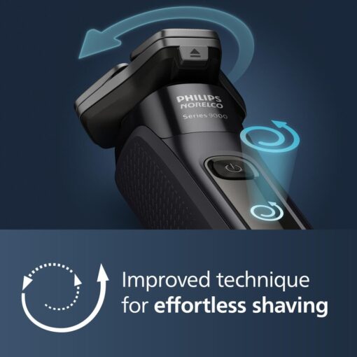 Philips Norelco Shaver Series 9400 Wet and Dry Electric Shaver, with Lift and Cut Shaving System and SenseIQ Technology, Pop-up Trimmer, Model S9606/80 - Image 3