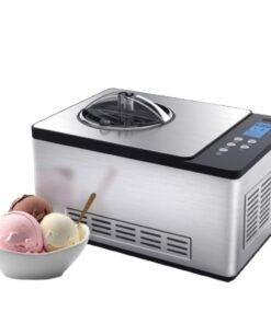Whynter Ice Cream Maker Machine & Yogurt Automatic 2 Qt. with Built-In Compressor, LCD Digital Display & Timer, No Pre-Freezing, ICM-220SSY, Stainless Steel