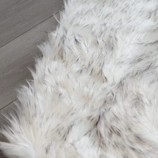 ORINOVA White and Grey Area Rugs 9x12 Living Room Large Washable Faux Fur Rugs for Bedroom Nursery Shaggy Sheepskin Fur Rectangle Rug - Image 5