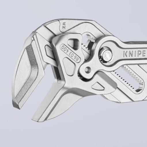 KNIPEX Pliers Wrench, Chrome-Plated, 400 mm, Grips Continuously Up to 68 mm, Fine Adjustment by Button Push, Adjustable Wrench, 86 03 400 - Image 12