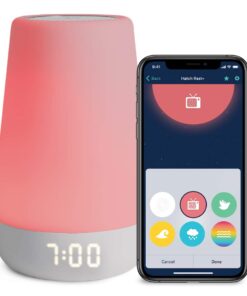 Hatch Rest+ 1st Gen Baby Sound Machine, Night Light, Time-to-Rise Plus Audio Monitor, White Noise Soother, Toddler Sleep Trainer, Kids Alarm Clock, Nightlight