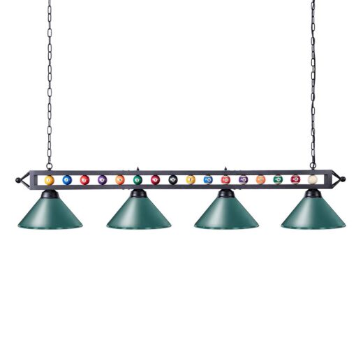 Wellmet Pool Table Light, 70'' 4 Lights Billiard Lighting Hanging Kitchen Island Light Chandelier with Lamp Shades for 7ft 8ft Pool Table, Billiard Table, Game Room, Kitchen