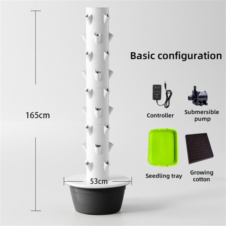 KSNWZ Indoor Vertical Farming Garden Planter, Hydroponic Growing System Kit, with Plant Light Pump and Movable Water Tank, for Home Indoor Gardening System,Green,7 Layers - Image 2