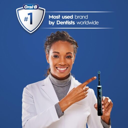 Oral-B Genius X Limited Rechargeable Electric Toothbrush with 1 Replacement Brush Head, Travel Case, Midnight Black - Image 2