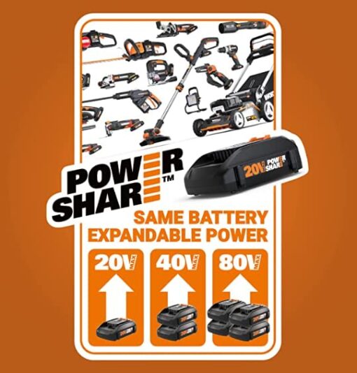 Worx WG284 40V Power Share 24" Cordless Hedge Trimmer - Image 3