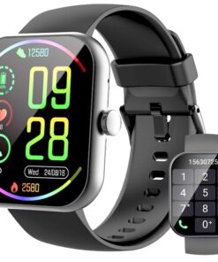 Smart Watch(Answer/Make Calls), 1.91" Smartwatches for Men Women, Fitness Tracker with 110+ Sport Modes, IP68 Waterproof, Heart Rate/Sleep/Spo2 Monitor, Pedometer, Activity Tracker for Android iOS