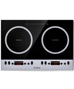 CAMPLUX RV Induction Cooktop 2 Burners 1800W, Electric Cooktop 120V Plug in, Portable Induction Stove with Sensor Touch, Timer, Safety Lock, Countertop/Built-in for RV, Mini Kitchen or Apartments