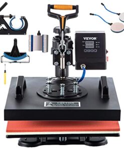 VEVOR Heat Press Machine - 6 in 1 Combo Heat Press Sublimation Machine for DIY T-Shirts/Hats/Mugs/Heat Transfer Projects, 15x15 Multifunction Swing Away Heat Press with 360° Rotation