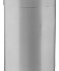 Safco Open Top Trash Can, 14 Gallon Stainless Steel Modern Garbage Can for Indoor Use, Silver