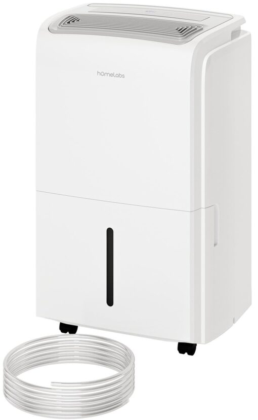 hOmeLabs 3500 Sq. Ft. Dehumidifier with Pump - Ideal for Medium to Large Rooms and Home Basements - Powerful Moisture Removal and Humidity Control - 40 Pint Capacity