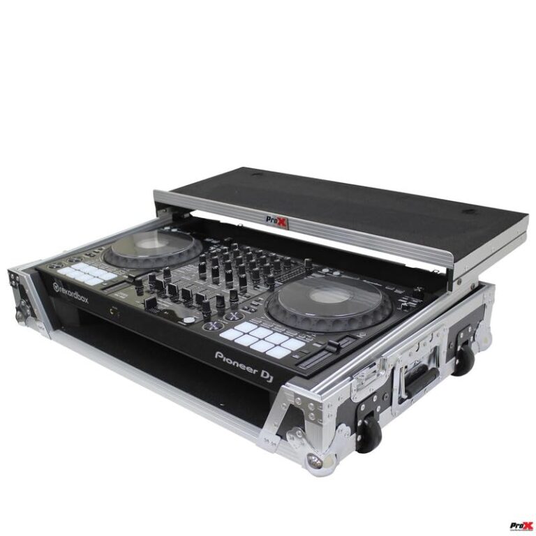 ProX XS-DDJ1000 WLT LED ATA Flight Case for Pioneer DDJ-1000 FLX6 SX3 DJ Controller with Laptop Shelf 1U Rack Space Wheels and LED - Image 6