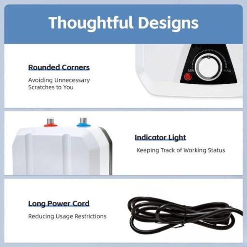 110V-120V 1.5Kw Small Under Sink Tank 2.16Gallon Water Heater Hot Storage,Mini Instant Electric RV TR Trailer Kitchen Compact Point-of-Use, (2.16gallon) - Image 6