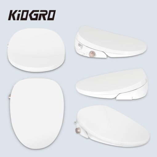 Electric Bidet Toilet Seat, Elongated V-shaped Heated Bidet with Dryer and Warm Water, Rear and Front Washing, Self-Clean Nozzle,Soft Close Toilet Seat with Remote Control, LED light and Deodorization - Image 2
