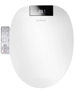 WLJBIDET Upgrade Bidet Toilet Seat Round, Rear and Feminine Wash, Unlimited Warm Water, Heated Seat, Warm Air Drying, Soft Close Lid, Sense Seat, Smart Bidet Seat Round Requires Electricity