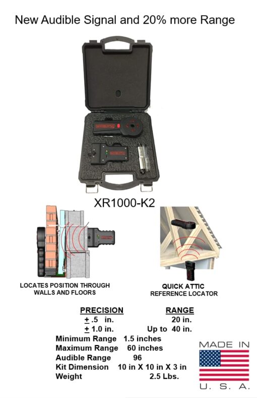 Magnespot XR1000-K2 Revolutionary for Reference Point Locator, Magnespot XR1000 W/Receiver, Transmitter & 9V Alkaline Batteries, Wall or Floor Drill spot Locator. for Drilling and coreing - Image 3