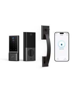 eufy Security Smart Lock C220 with Handleset, Fingerprint Keyless Entry Door Lock, Built-in Wi-Fi, App Remote Control, Front Door Deadbolt, 8 Months Battery, IP53 Waterproof, BHMA Certified