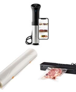 Anova Culinary Sous Vide Precision Cooker 3.0 (WiFi), 1100 Watts & Precision Vacuum Sealer Bag & ANVS01-US00 Anova Precision Vacuum Sealer, Includes 10 Precut Bags, For Sous Vide and Food Storage