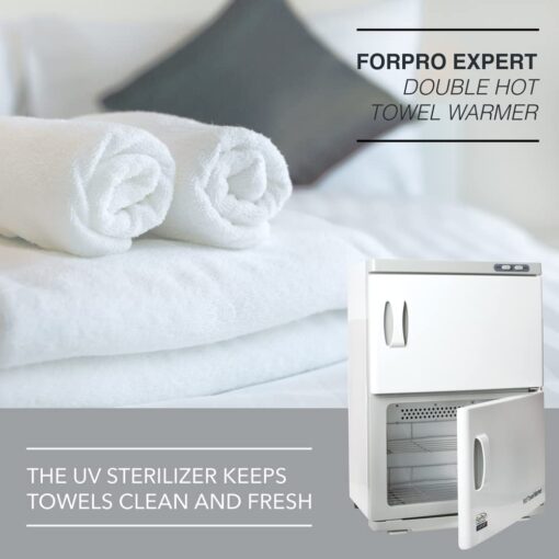 ForPro Professional Collection Expert Double Hot Towel Warmer, 46L Extra Large Capacity, Holds 48 Towels, Rust Resistant Towel Heater with Stainless Steel Racks, 25.5" H x 17.75" W x 11" D, White - Image 4