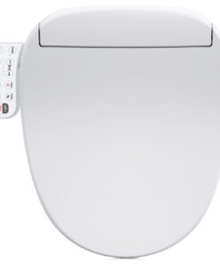 ZMJH 236D Bidet Toilet Seat, Round Smart Unlimited Warm Water, Vortex Wash, Electronic Heated, Warm Air Dryer, Rear and Front Wash, LED Light, Need Electricity, White (Round)