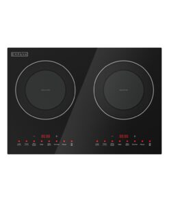 Empava Double/Dual Induction Cooktop 2 Burner, Shatter-proof Flat Glass Top, 18 Levels from 120°F to 460°F, 3 Preset Mode, Bulit-in/Countertop, 110~120 Volt Plug in Electric Stove for Kitchen, RV