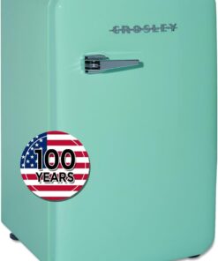Crosley Retro Mini Fridge 3.2 Cu Ft Mint Green w/o Freezer, Compact Refrigerator for Bedroom, Garage, Office Under Desk, Undercounter, Apartment, School Dorm Fridge, Aesthetic, Small & Cute Appliances