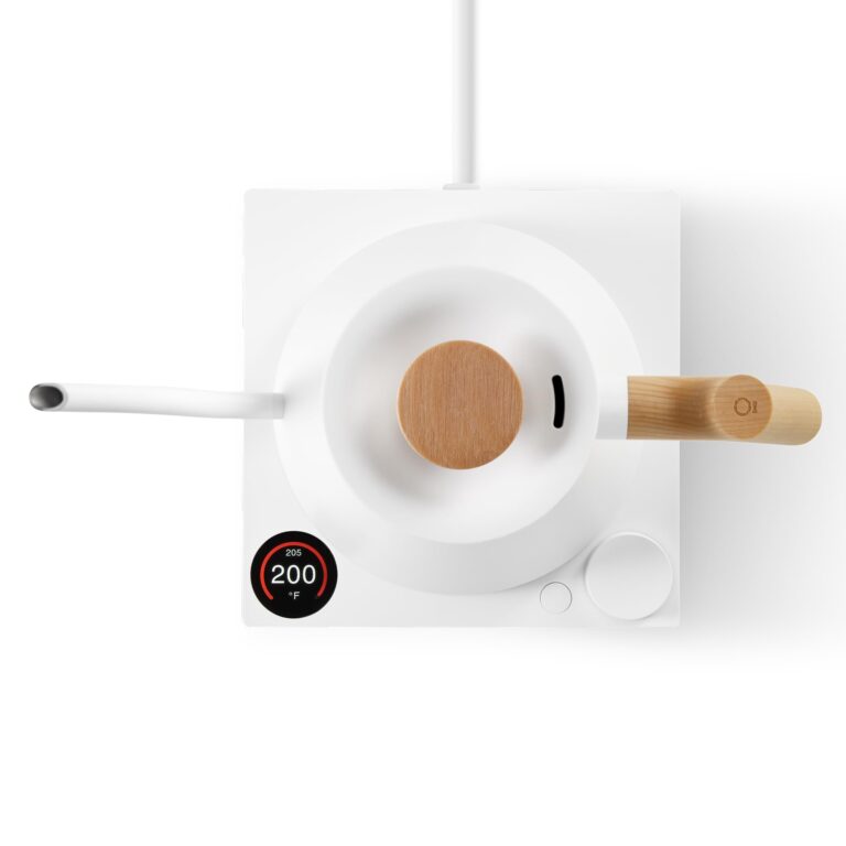Fellow Stagg EKG Pro Electric Gooseneck Kettle - Pour-Over Coffee and Tea, Quick Heating, Precise Temperature Control, Scheduling, Built-in Brew Timer, Matte White with Maple Wood Handle, 0.9 Liter - Image 6