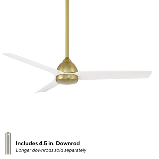 WAC Lighting Mocha Indoor and Outdoor 3-Blade Smart Home Ceiling Fan 54in Soft Brass Matte White with Remote Control works with Alexa and iOS or Android App - Image 9