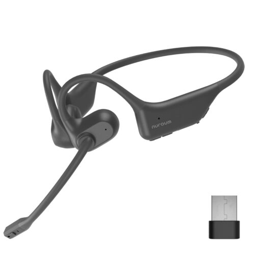 NUROUM OpenEar Pro 2 Headphones with Mic, ENC Noise Cancelling Microphone, Bluetooth 5.3 Multi-Point Connection, Sweatproof Wireless Headset for Work, 15H Comfort for Home Office, Driving