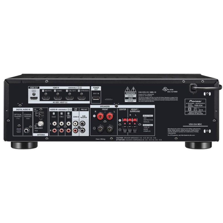 Pioneer VSX-534 Home Audio Smart AV Receiver 5.2-Ch HDR10, Dolby Vision, Atmos and Virtual Enabled with 4K and Bluetooth - Image 3