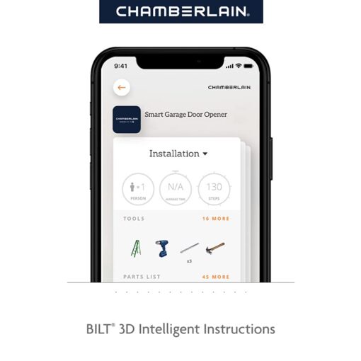 CHAMBERLAIN B2401 Smart Quiet Belt Drive Garage Door Opener, Gray - Image 6