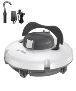 Redkey S100 Cordless Robot Pool Cleaner, Last 130Min, 18° Slope Angle, Automatic Pool Vacuum for Above Ground/Inground Pools, Self-Parking Pool Cleaner with Filter Basket, Pool Robot Up to 1100 sq.ft