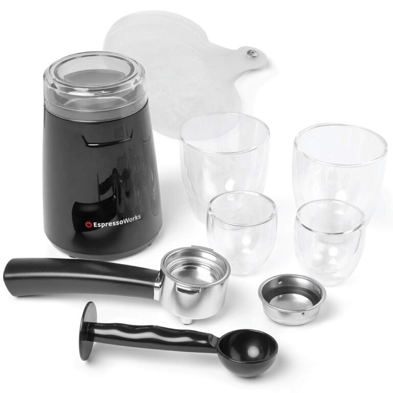 EspressoWorks 19-Bar Espresso, Latte and Cappuccino Maker 10-Piece Set - Brew Cappuccino and Latte with One Button - Espresso Machine with Milk Steamer 1250W - Coffee Gifts (Black) - Image 8
