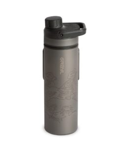 GRAYL UltraPress Titanium 16.9 oz Water Purifier & Filter Bottle for Hiking, Backpacking, Survival, Bushcraft, Travel (Covert Black)