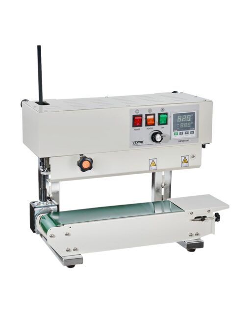 VEVOR Continuous Bag Band Sealing Machine, 0.24-0.47 in/6-12 mm Seal Width, Band Sealer Machine with Digital Temperature Control, Carbon Steel Bag Sealer for 0.02-0.8 mm Plastic Bags Films