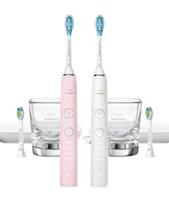 Philips Sonicare DiamondClean Connected Rechargeable Battery Powered Toothbrush 2-Pack Pink/White