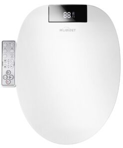 WLJBIDET Upgrade Bidet Toilet Seat Elongated, Rear and Feminine Wash, Unlimited Warm Water, Heated Seat, Warm Air Drying, Soft Close Lid, Sense Seat, Smart Bidet Seat Elongated Requires Electricity