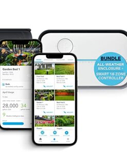 Rachio 3 Smart Bundle: Includes Rachio 3rd Generation-16 Zone Smart Sprinkler Controller (Alexa Compatible w/ Hyperlocal Weather Intelligence Plus & Rain Skip) & Rachio Weatherproof Outdoor Enclosure